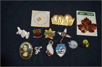 SELECTION OF 13 BROOCHES / LAPEL PINS