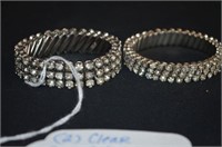 (2) VINTAGE STRETCH TRIPLE ROW RHINESTONE