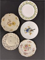 5 decorative china plates