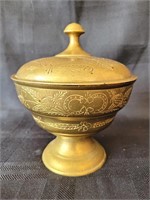 Etched Brass Bowl w/ Lid