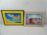Lot of 2 Commemorative Disney Lithograph Prints -