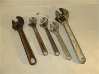 Five Adjustable Wrenches