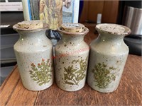 3-Vintage Takahashi Small Corked Jars (Dining