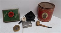 Vintage Tobacco Tins, Pipes, & Trays