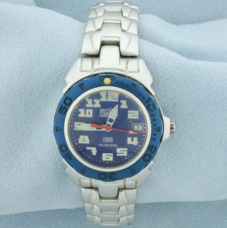 Vintage Ladies Sector Exp 150 Date Blue Dial Alute | Live and Online ...