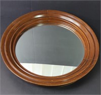 Lovely Wood Framed 14" Round Mirror