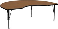Flash Furniture 48''W x 72''L Kidney | Oak/Grey
