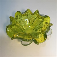 MURANO CHARTREUSE GREEN GLASS BOWL MCM
