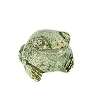 Carved Green Turquoise Stone Frog Fetish Figurine
