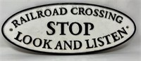 Railroad Crossing Cast Iron Sign