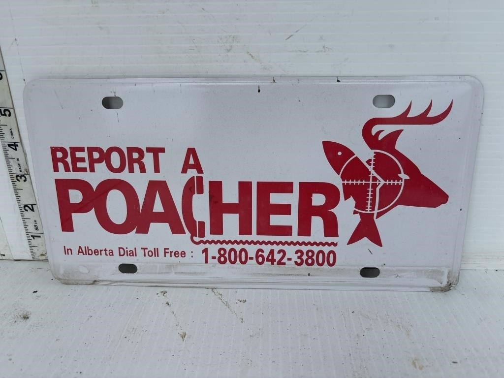 Poacher licence plate