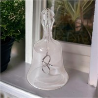 Vintage Crystal Hand Bell- Rings with Dove