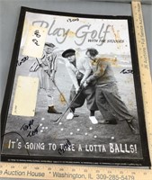Golf with the stooges metal sign