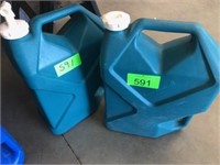 (2) GREEN WATER JUGS - 7 GAL.