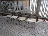 Bid X 4:Folding Rustic Patio Chairs