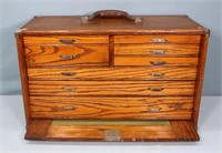 Antique Oak Machinist Toolbox