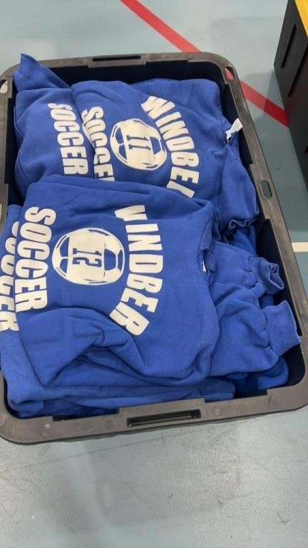 Bin of windber soccer sweatshirts