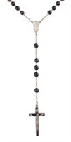 Dolce & Gabbana Black Rosary Cross Necklace