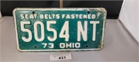 1973  Ohio License Plate