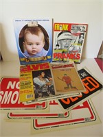 ASSORTED KEY ISSUE MAGAZINES, RETAIL SIGNS