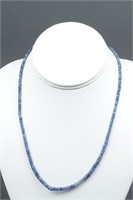 Two Silver Emerald & Sapphire Beaded Necklaces