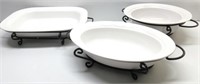 Casserole Dishes W/Metal Stands