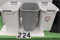 3 Small Waste Baskets