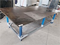 Mobile Steel Plate Top Work Bench 3 x1.5m