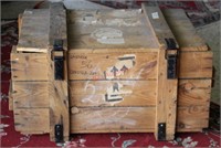 Vintage Wooden Shipping Crate w/ Metal Hinges