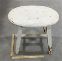 White wooden stool-14.5 in tall