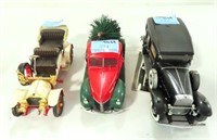 3 DIE CAST ANTIQUE STYLE CARS/TRUCKS WITH DAMAGE