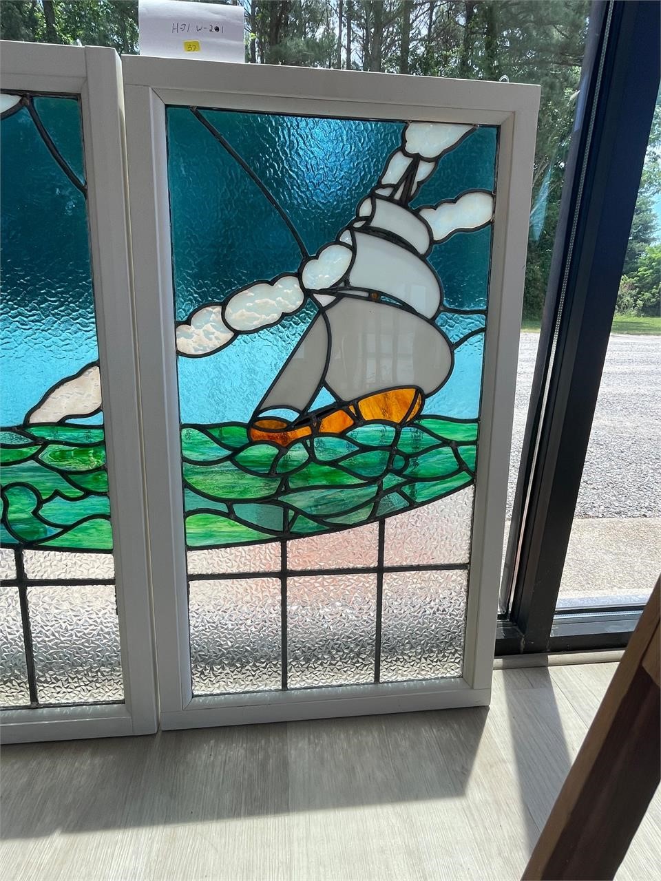 Stained Glass Ship Window