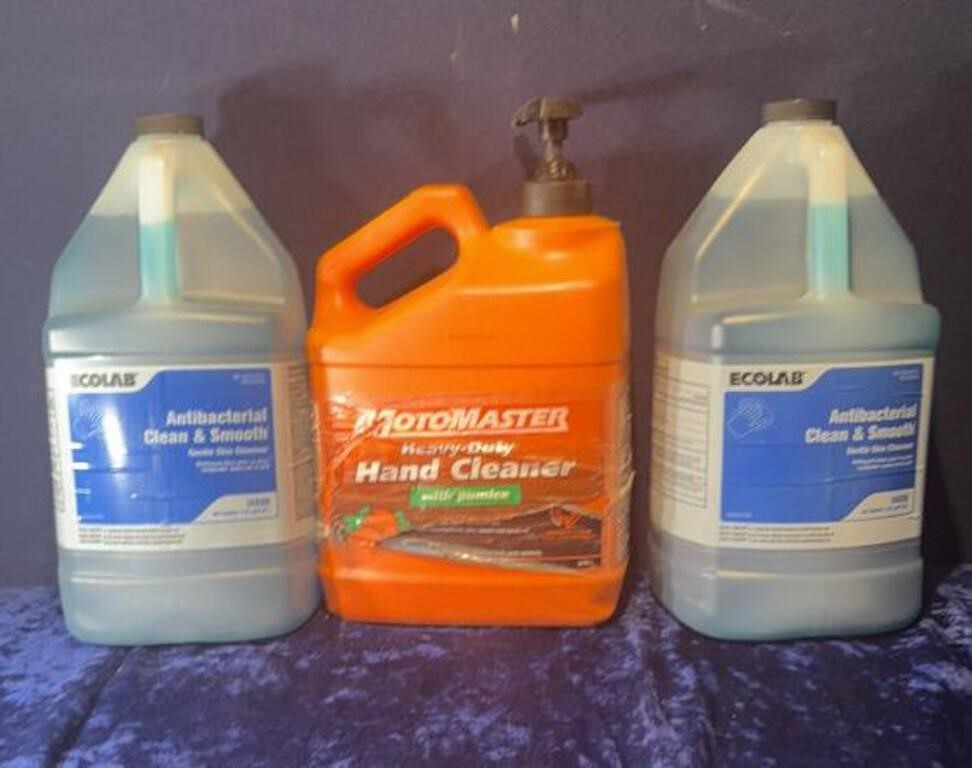 Hand Sanitizer and orange clean bottles