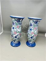 pair of Asian ceramic vases - 12" tall