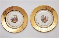 Two Royal China Plates 22K Gold