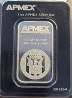One Ounce Silver Bar: APMEX