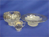 Lot Of Silver Overlay Glassware