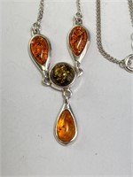17" Sterling Baltic Amber Necklace (Nice) 7 Grams