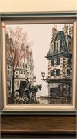 Max Moreau Painting, 24" x 20", Horse & Carriage