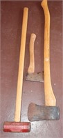 8 lb. Sledge Hammer, 4.5" Axe & 3" Hatchet