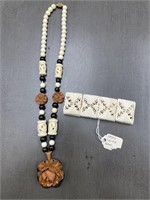 2 PIECE NECKLACE AND BRACELET - BONE