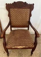 Antique Victorian Eastlake Style Upholstered Chair