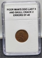 1955 Lincoln Cent Slab "Poor Man's" DDO