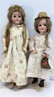 Antique German dolls (2), ball jointed bodies, (1