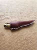 Long blade folding knife and sheathe