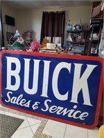 Vtg. BUICK Sales & Service Dealership Metal Sign