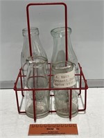 4 x Milk Bottles In Carrier Inc. Ducat & Sons, G