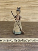 Early 1900s Gunthermann Woman w Broom Wind Up Toy-