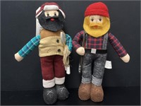 2 O'Canada Lumberjack Plush Dolls VTG