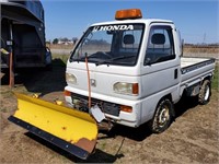 Honda 4WD mini truck w/5' snow plow & winch,